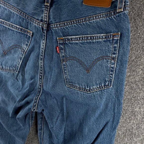 Levis Premium Ribcage Straight Ankle Denim Jeans Women Soft Cotton ACTL 30X27 - Picture 12 of 16